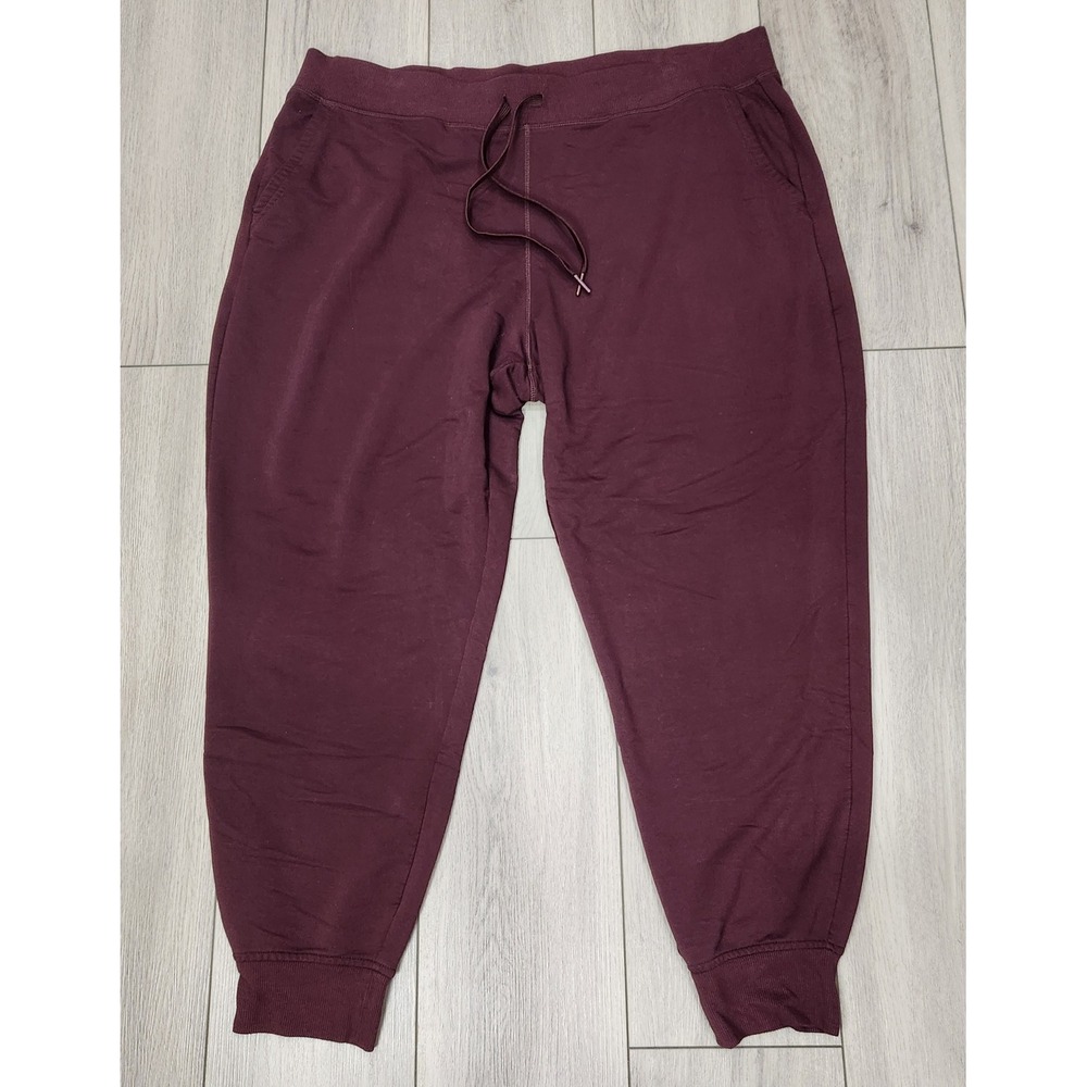 Skechers Los Angeles Womens 2XL Burgundy Jogger Sweatpants‎ Drawstring Pockets
